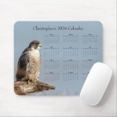 Falcon - Customizable full year 2026 calendar Mousepad (Mit Mouse)