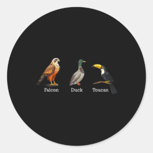 Falcon Duck Toucan Birds Subtile Anti Trump Runder Aufkleber