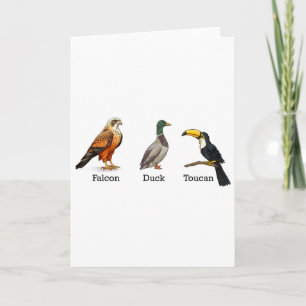 Falcon Duck Toucan Vögel Subtil Anti Trump Karte