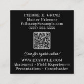 Falcon Full Moon Falcony Quadratische Visitenkarte (Rückseite)