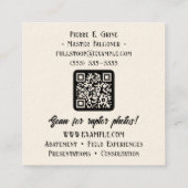 Falcon Full Moon Falcony Services Quadratische Visitenkarte (Rückseite)