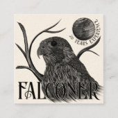 Falcon Full Moon Falcony Services Quadratische Visitenkarte (Vorderseite)