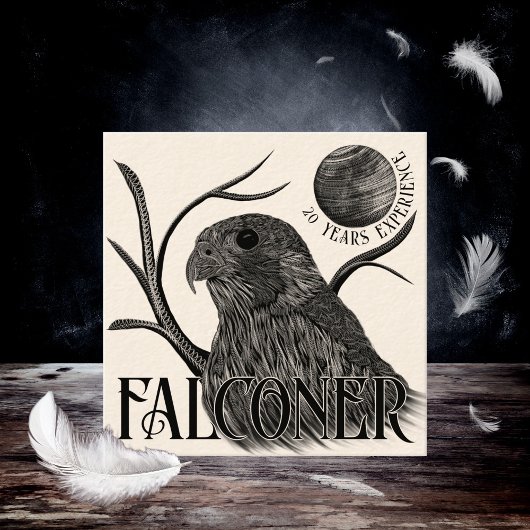 Falcon Full Moon Falcony Services Quadratische Visitenkarte