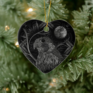 Falcon Full Moon Keramik Ornament