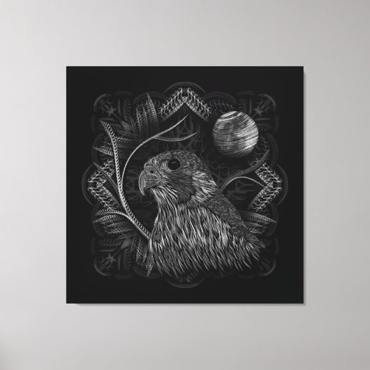 Falcon Full Moon Leinwanddruck (Vorderseite)