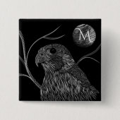 Falcon Full Moon Monogram Black Button (Vorderseite)