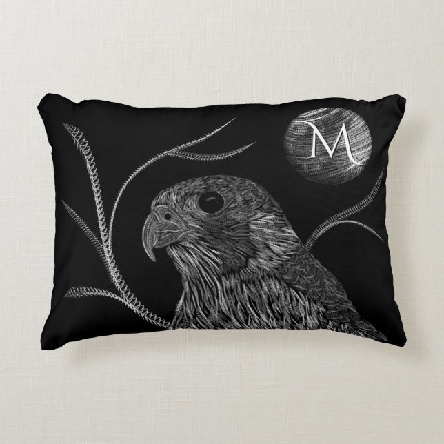 Falcon Full Moon Monogram Black Dekokissen (Vorderseite)