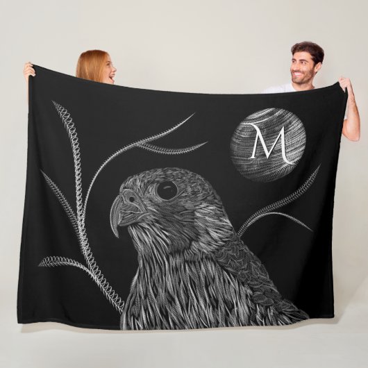 Falcon Full Moon Monogram Black Fleecedecke (Beispiel)