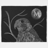Falcon Full Moon Monogram Black Fleecedecke (Vorderseite (Horizontal))