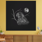 Falcon Full Moon Monogram Black Leinwanddruck (Insitu (Wohnzimmer))