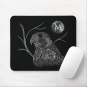 Falcon Full Moon Monogram Black Mousepad (Mit Mouse)