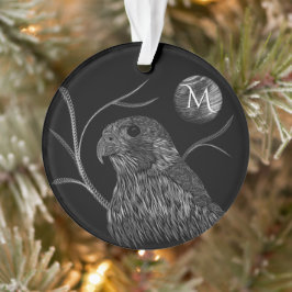 Falcon Full Moon Monogram Black Ornament