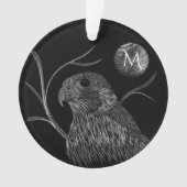 Falcon Full Moon Monogram Black Ornament (Vorderseite)