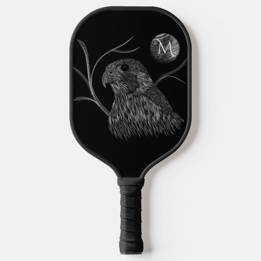 Falcon Full Moon Monogram Black Pickleball Schläger (Vorderseite)