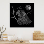 Falcon Full Moon Monogram Black Poster (Küche)