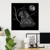 Falcon Full Moon Monogram Black Poster (Heimbüro)