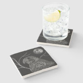 Falcon Full Moon Monogram Black Steinuntersetzer (Seitenansicht)