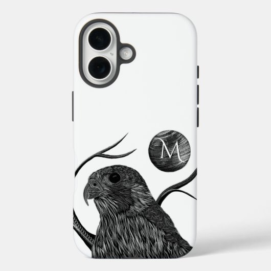 Falcon Full Moon Monogram Case-Mate iPhone Hülle (Rückseite)