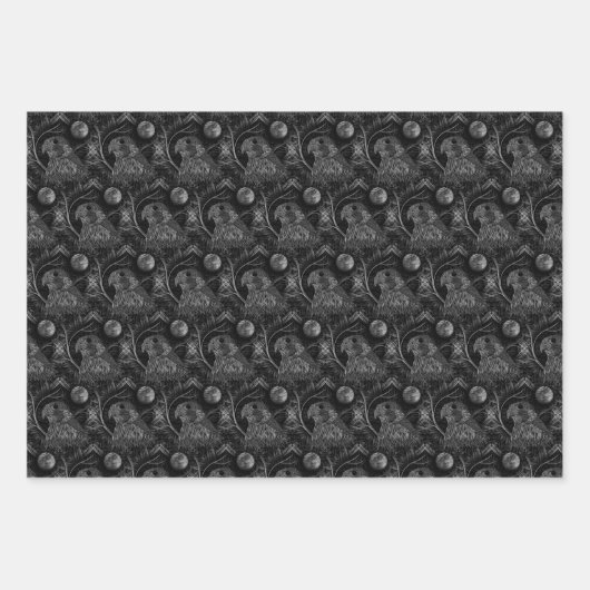 Falcon Full Moon Monogram Geschenkpapier Set (Vorderseite 3)