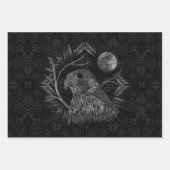 Falcon Full Moon Monogram Geschenkpapier Set (Vorderseite)