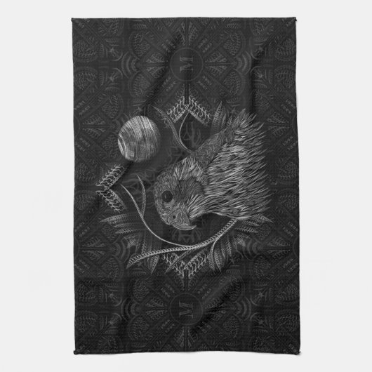 Falcon Full Moon Monogram Geschirrtuch (Vertikal)