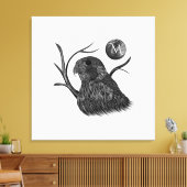 Falcon Full Moon Monogram Leinwanddruck (Insitu (Wohnzimmer))
