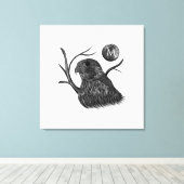 Falcon Full Moon Monogram Leinwanddruck (Insitu (Holzboden))