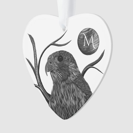 Falcon Full Moon Monogram Ornament (Vorderseite)