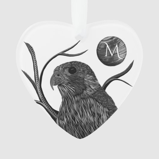 Falcon Full Moon Monogram Ornament (Vorderseite)