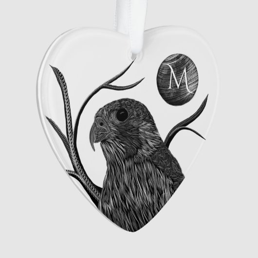 Falcon Full Moon Monogram Ornament (Vorderseite)