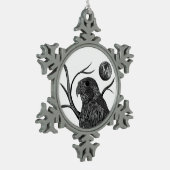 Falcon Full Moon Monogram Schneeflocken Zinn-Ornament (Links)