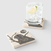 Falcon Full Moon Monogram Steinuntersetzer (Seitenansicht)