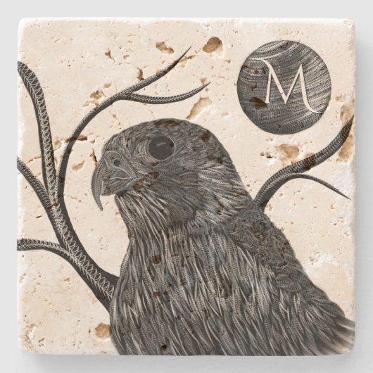 Falcon Full Moon Monogram Steinuntersetzer (Vorderseite)