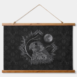 Falcon Full Moon Monogram Wandteppich Mit Holzrahmen
