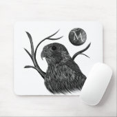Falcon Full Moon Monogram White Mousepad (Mit Mouse)