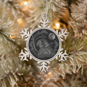 Falcon Full Moon Schneeflocken Zinn-Ornament