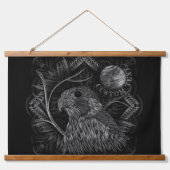 Falcon Full Moon Wandteppich Mit Holzrahmen (Vorne)