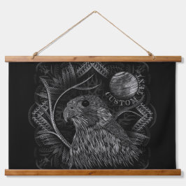 Falcon Full Moon Wandteppich Mit Holzrahmen