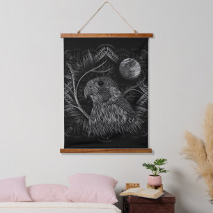 Falcon Full Moon Wandteppich Mit Holzrahmen