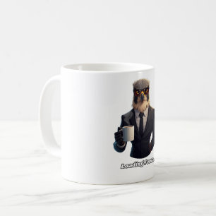 Falcon Geschäftsmann lädt Focus Kaffee Kaffeetasse