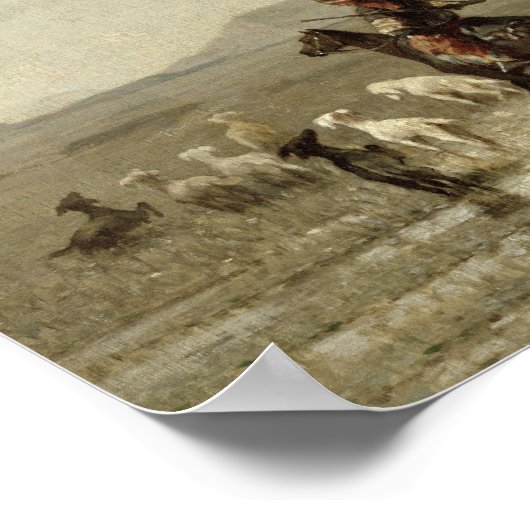 Falcon Hunt, 1862 Poster (Ecke)