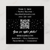 Falcon Hunter's Moon Black Falconry Services Quadratische Visitenkarte (Rückseite)