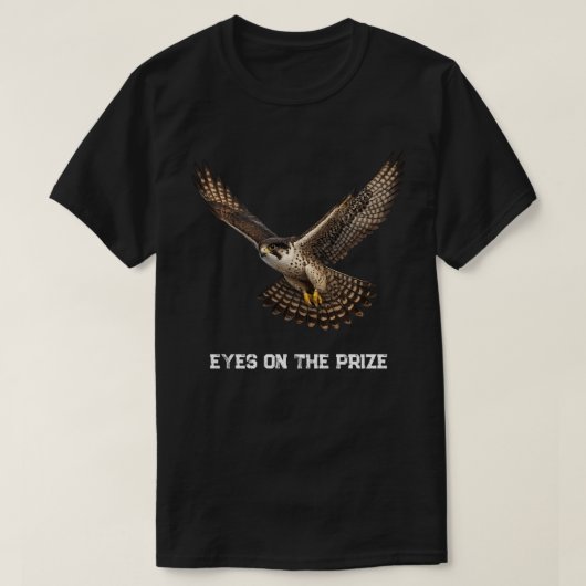 Falcon in Flight Realistic T-Shirt Design (black) (Design vorne)
