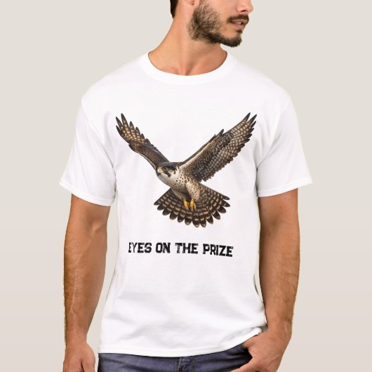 Falcon in Flight Realistic T-Shirt Design (white) (Vorderseite)