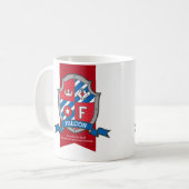 Falcon Knight Schild rot blauer Name bedeutet Tass Kaffeetasse (Vorderseite Links)