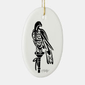 Falcon on Block Perch Keramikornament (Rechts)
