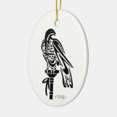 Falcon on Block Perch Keramikornament (Links)