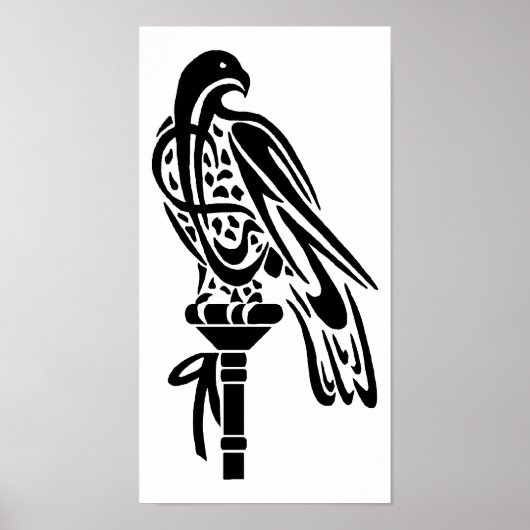 Falcon on Block Perch Poster (Vorne)
