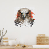 Falcon Portrait Animal Painting Wildlife Poster (Küche)