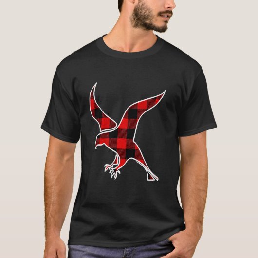 Falcon Red Buffalo Kariert Hawk Bird Matching Pj F T-Shirt (Vorderseite)